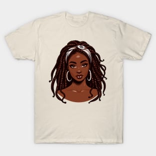 Afrocentric Woman with Braided Hair T-Shirt